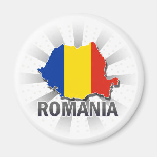 Aimant Carte 2,0 de drapeau de la Roumanie