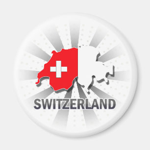 Aimant Carte 2,0 de drapeau de la Suisse