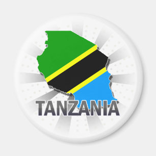 Aimant Carte 2,0 de drapeau de la Tanzanie