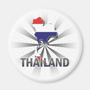 Aimant Carte 2,0 de drapeau de la Thaïlande