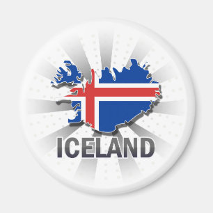 Aimant Carte 2,0 de drapeau de l'Islande