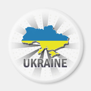 Aimant Carte 2,0 de drapeau de l'Ukraine