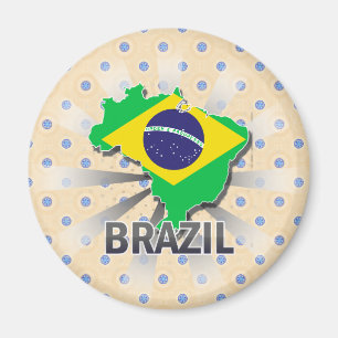 Aimant Carte 2,0 de drapeau du Brésil