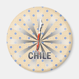 Aimant Carte 2,0 de drapeau du Chili
