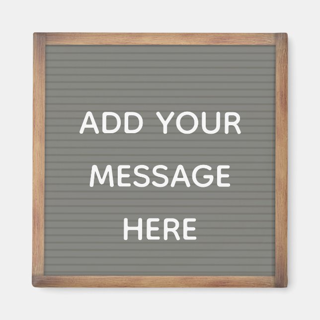 Aimant Carte à lettres grise dans le message personnalisé (Devant)