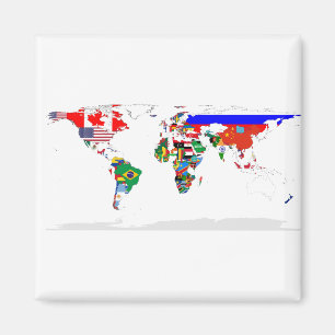 Aimant Carte Abstraite du monde coloré