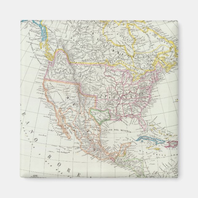 Aimant Carte Amérique du Nord (Devant)