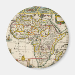 Aimant Carte antique de l'Afrique par Hondius et Jansson