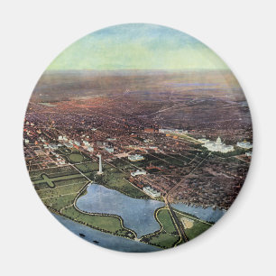 Aimant Carte antique de Washington DC et de la rivière Po