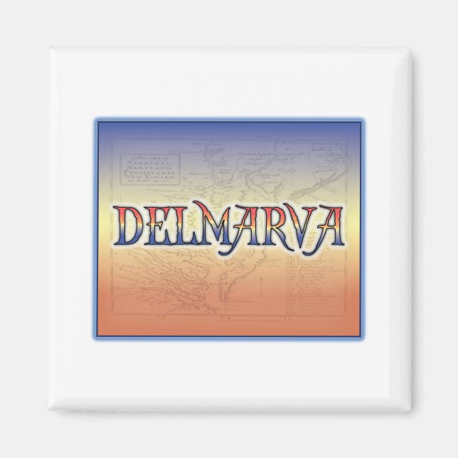 Aimant Carte antique DelMarVa (Devant)