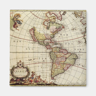 Aimant Carte antique des Amériques par Johannes De Ram