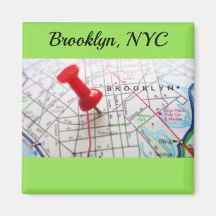 Aimant Carte Brooklyn New York Pushpin