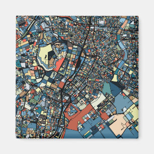 Aimant Carte colorée de Tokyo