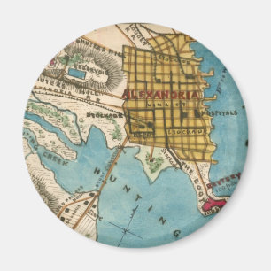 Aimant Carte d'Alexandria VA et des villes voisines