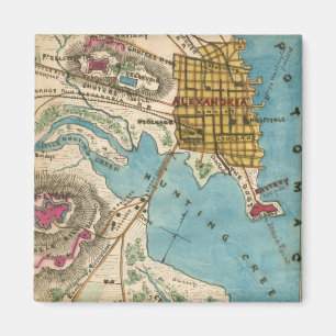 Aimant Carte d'Alexandria VA et des villes voisines