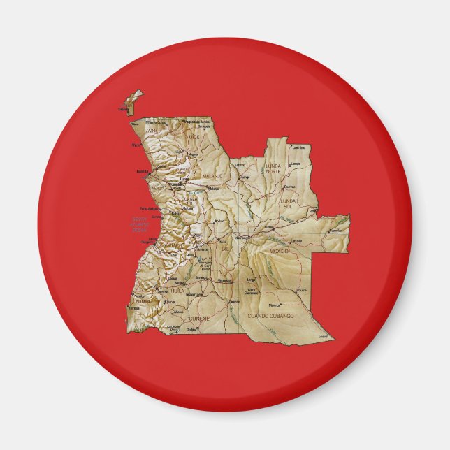 Aimant carte d'Angola (Devant)