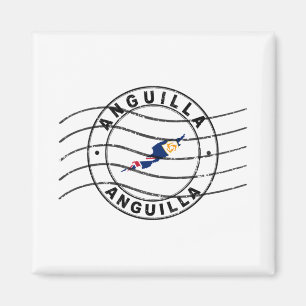 Aimant Carte d'Anguilla, Timbre de passeport postal