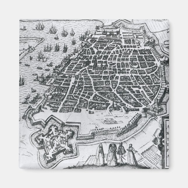 Aimant Carte d'Anvers, 1598 (Devant)
