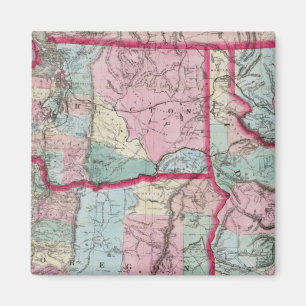 Aimant Carte de Bancroft de Oregon, Washington, Idaho