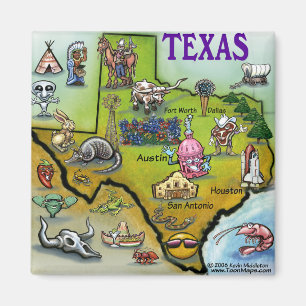 Aimant Carte de bande dessinée du TEXAS