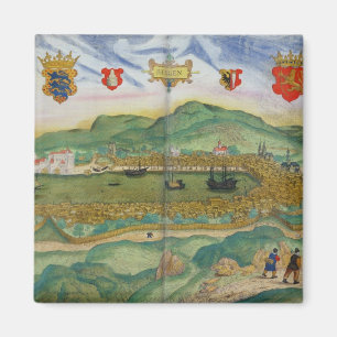 Aimant Carte de Bergen, de "Civitates Orbis Terrarum" par