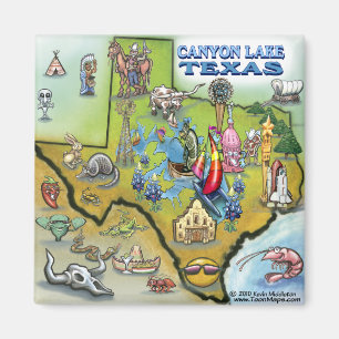 Aimant Carte de Canyon Lake TEXAS