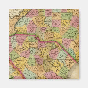 Aimant Carte De Caroline Du Nord Et Du Sud Et Géorgie