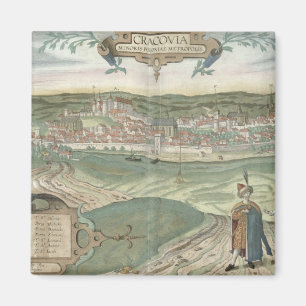 Aimant Carte de Cracovie, de "Civitates Orbis Terrarum"