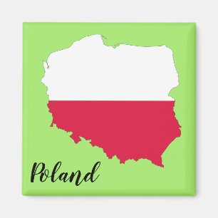 Aimant Carte de drapeau de la Pologne
