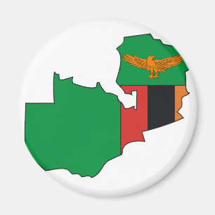 Aimant Carte de drapeau de la Zambie
