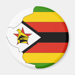 Aimant Carte de drapeau du Zimbabwe