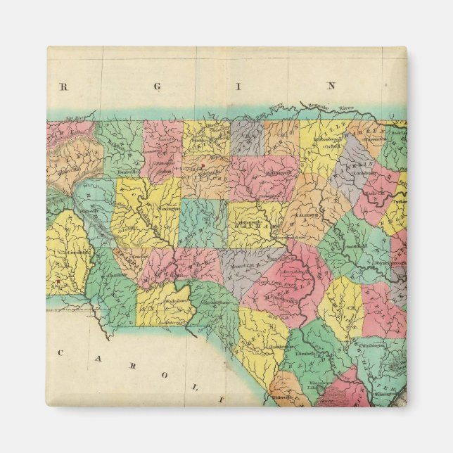 Aimant Carte De La Caroline Du Nord (Devant)