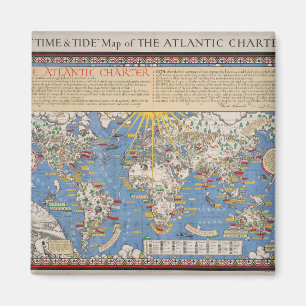 Aimant Carte de la Charte vintage des Nations Unies / Atl
