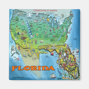 Aimant Carte de la Floride Etats-Unis