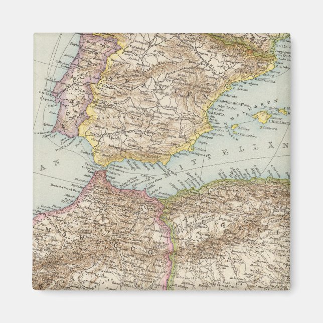 Aimant Carte de la Méditerranée occidentale (Devant)