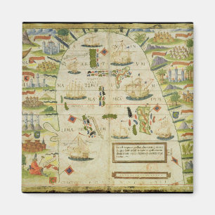 Aimant Carte de la mer de Chine, fac-similé de 'Miller At