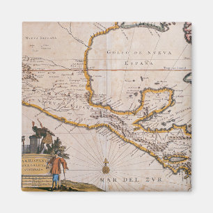 Aimant Carte de la nouvelle Espagne  New Galicie et