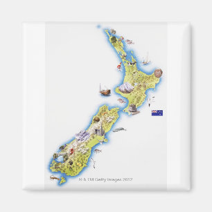Aimant Carte de la Nouvelle-Zélande