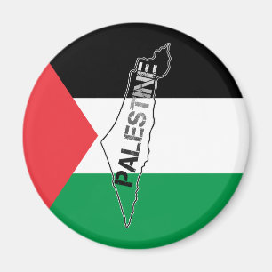 Aimant Carte de la Palestine sur le drapeau de la Palesti