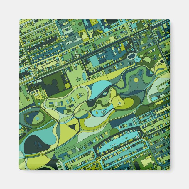 Aimant Carte de la structure de la ville d'Amsterdam (Devant)
