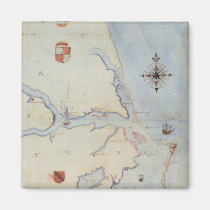 Aimant Carte de la Virginie de Raleigh