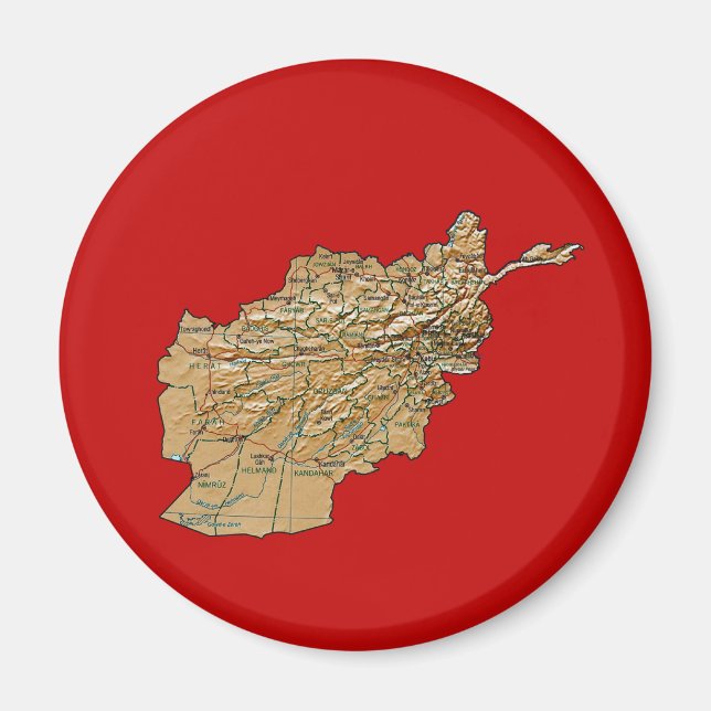 Aimant Carte de l'Afghanistan (Devant)