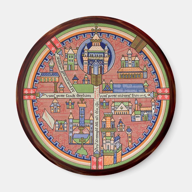 Aimant Carte de l'aimant Jérusalem (Devant)