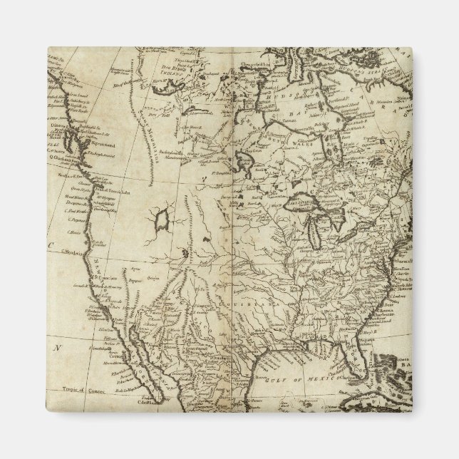 Aimant Carte de l'Amérique du Nord (Devant)