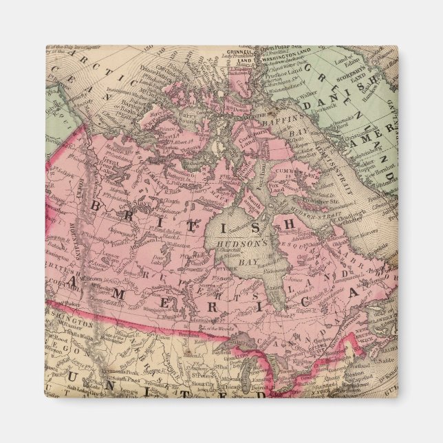 Aimant Carte de l'Amérique du Nord par Mitchell (Devant)