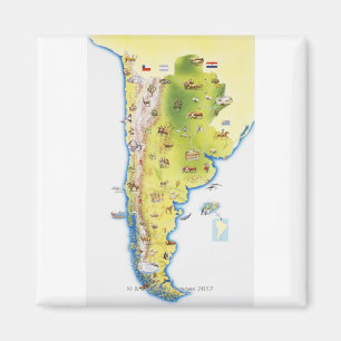 Aimant Carte de l'Amérique du Sud