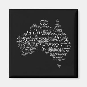 Aimant Carte de l'argot australien