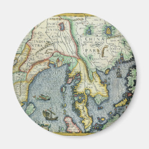 Aimant Carte de l'Asie du Sud-Est antique par Mercator / 