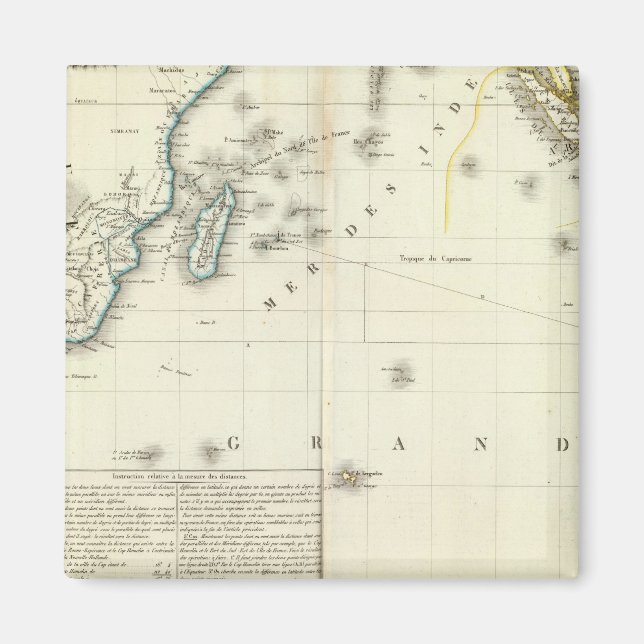 Aimant Carte de l'Atlas de l'océan Indien (Devant)