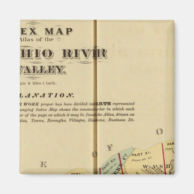 Aimant Carte de l'Atlas du fleuve Ohio supérieur (Devant)